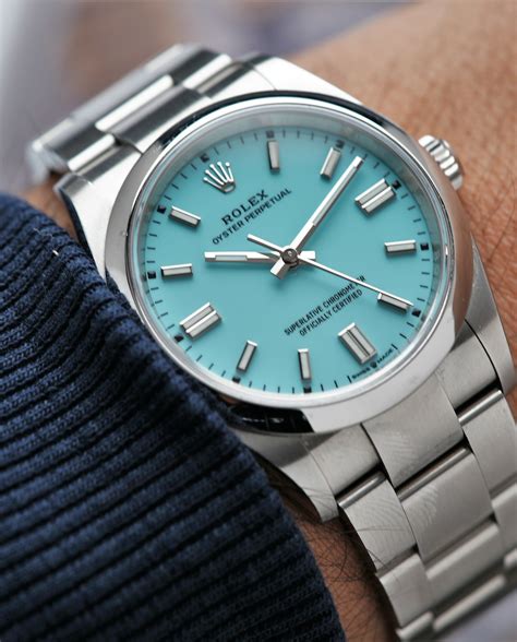 rolex oyster perpetual 36 blue|Rolex tiffany blue 36mm price.